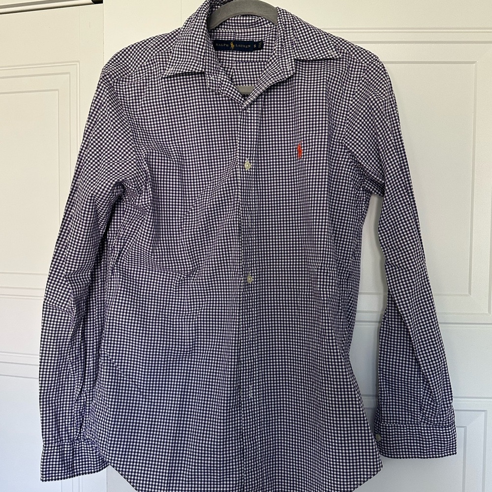 Polo Ralph Lauren Men's Navy and White Checkered Shirt